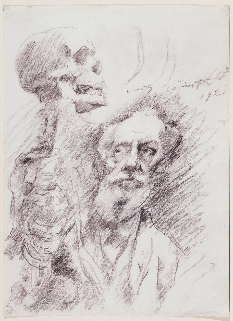 Anatomist with Skeleton by Lovis Corinth