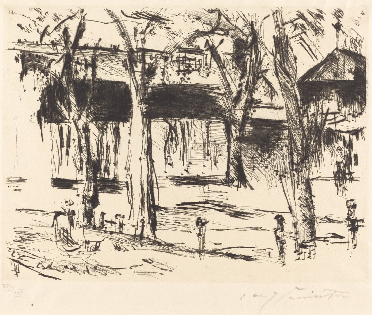 Bahnhof Tiergarten Court with Trees by Lovis Corinth