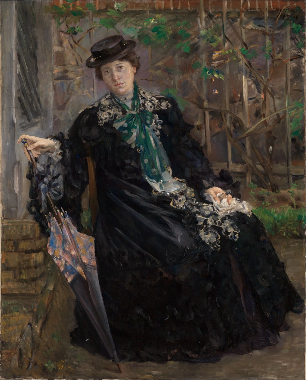 Portrait of Mrs. Charlotte Berend-Corinth in the Garden by Lovis Corinth