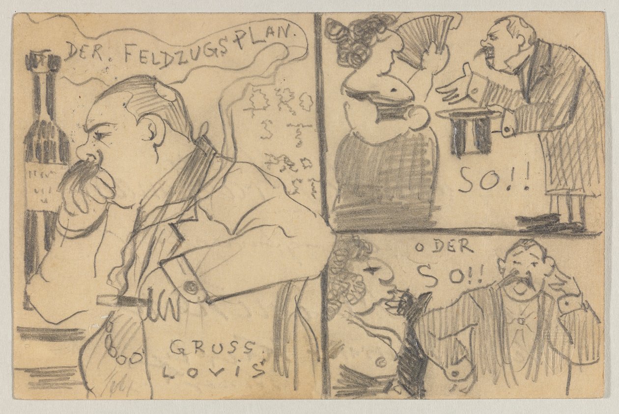 Lovis Corinth to Carl Strathmann: Postcard, Postmarked December 12, 1898 by Lovis Corinth