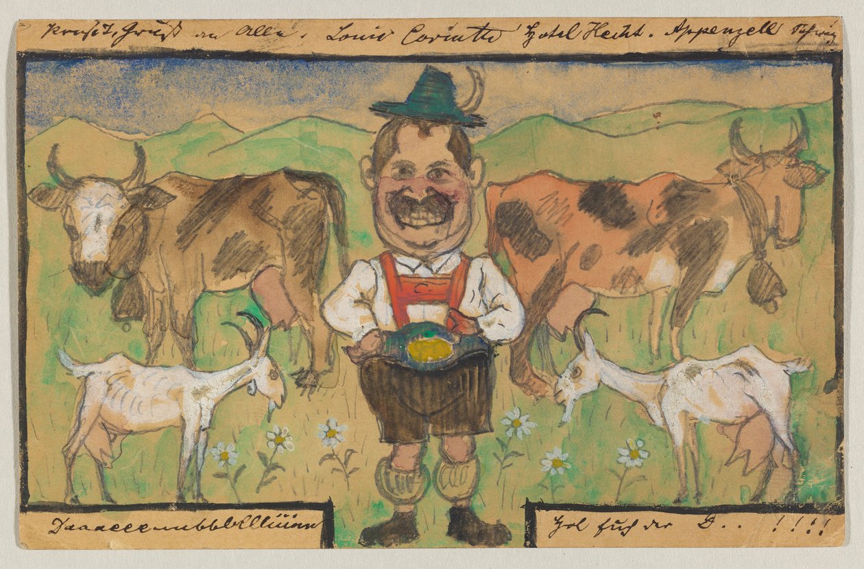 Lovis Corinth to Carl Strathmann: Postcard, postmark 9 May 1895 (Appenzell) by Lovis Corinth
