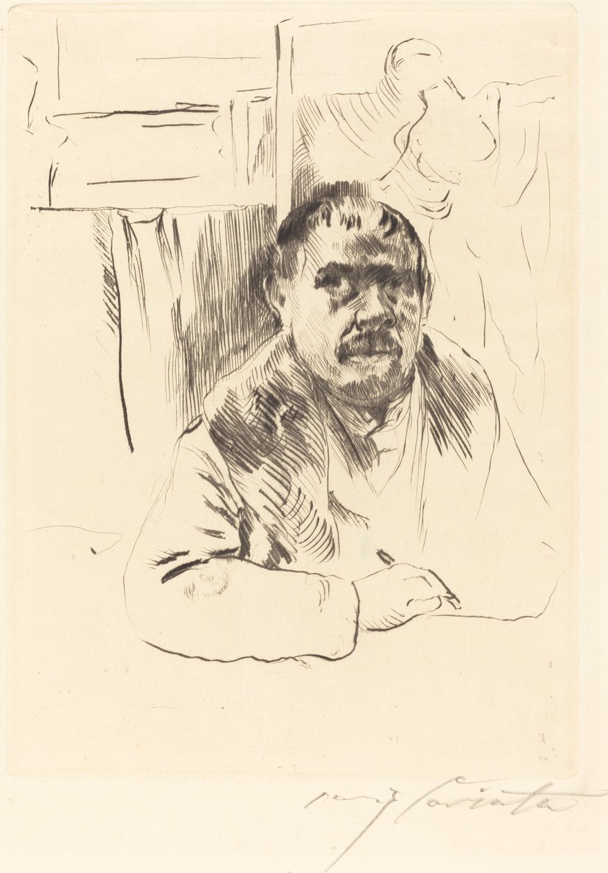 Self-Portrait in a Fur Coat by Lovis Corinth