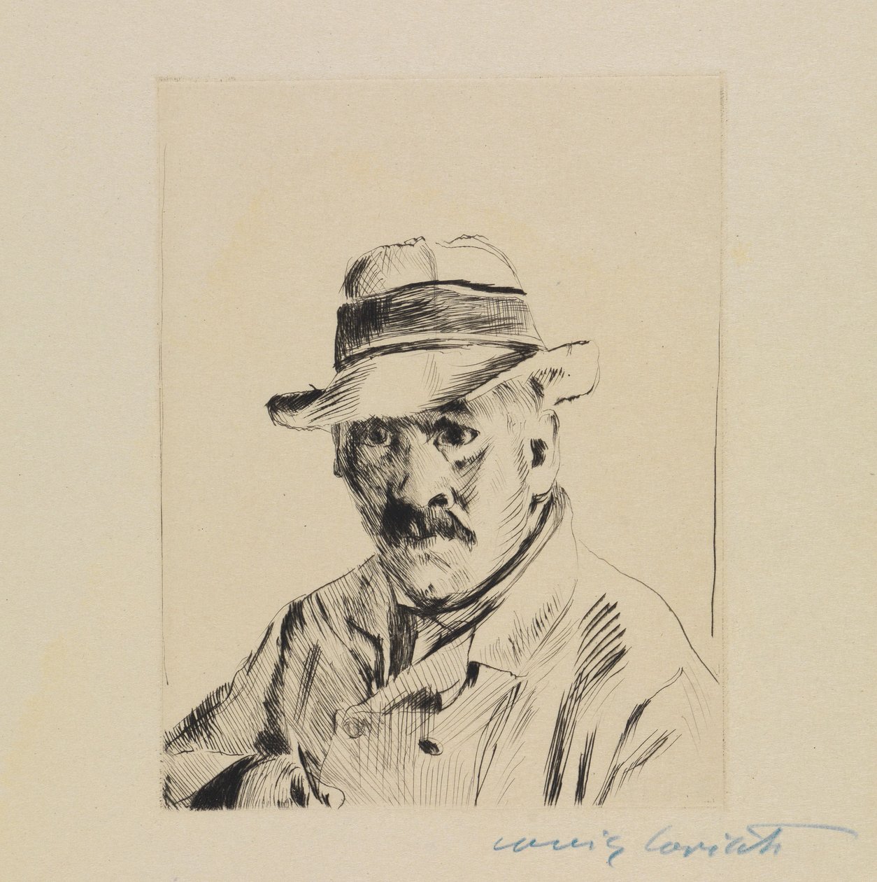 Self-Portrait in a Straw Hat by Lovis Corinth