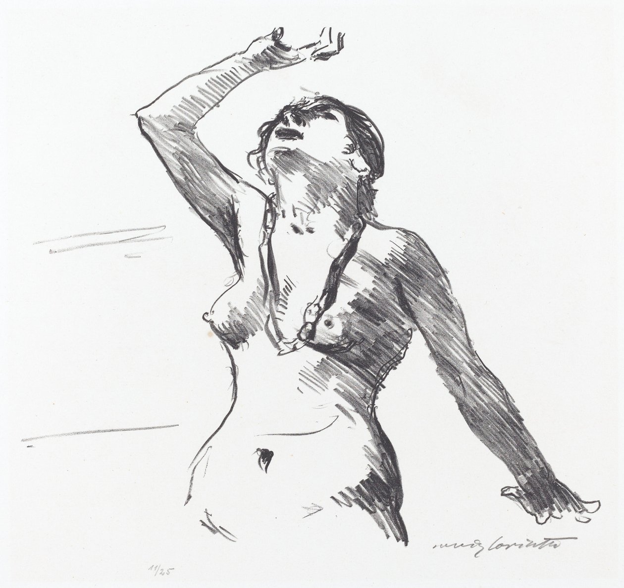 Female Nude Defending Herself by Lovis Corinth