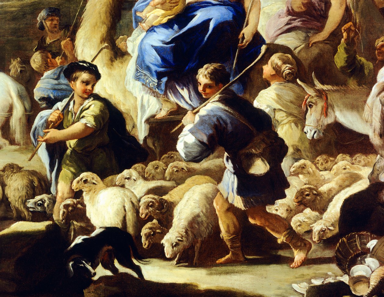 Sheep and Shepherds, (detail) from Rebecca