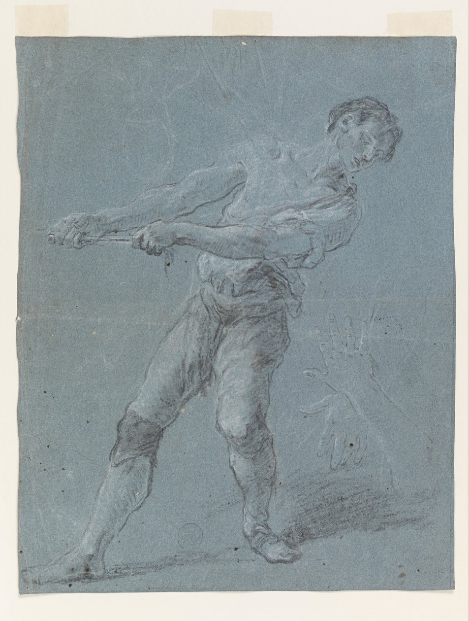 Young Man Pulling a Rope by Luca Giordano