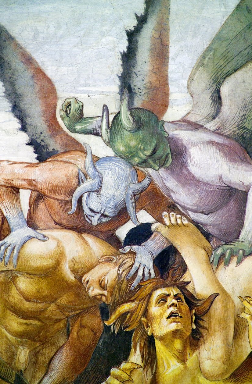 Damned in hell, from Last Judgment fresco cycle by Luca Signorelli