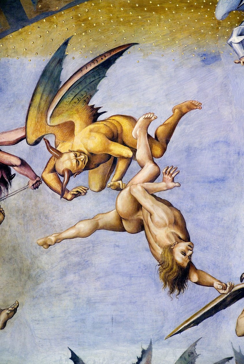 Damned in hell, from Last Judgment fresco cycle by Luca Signorelli