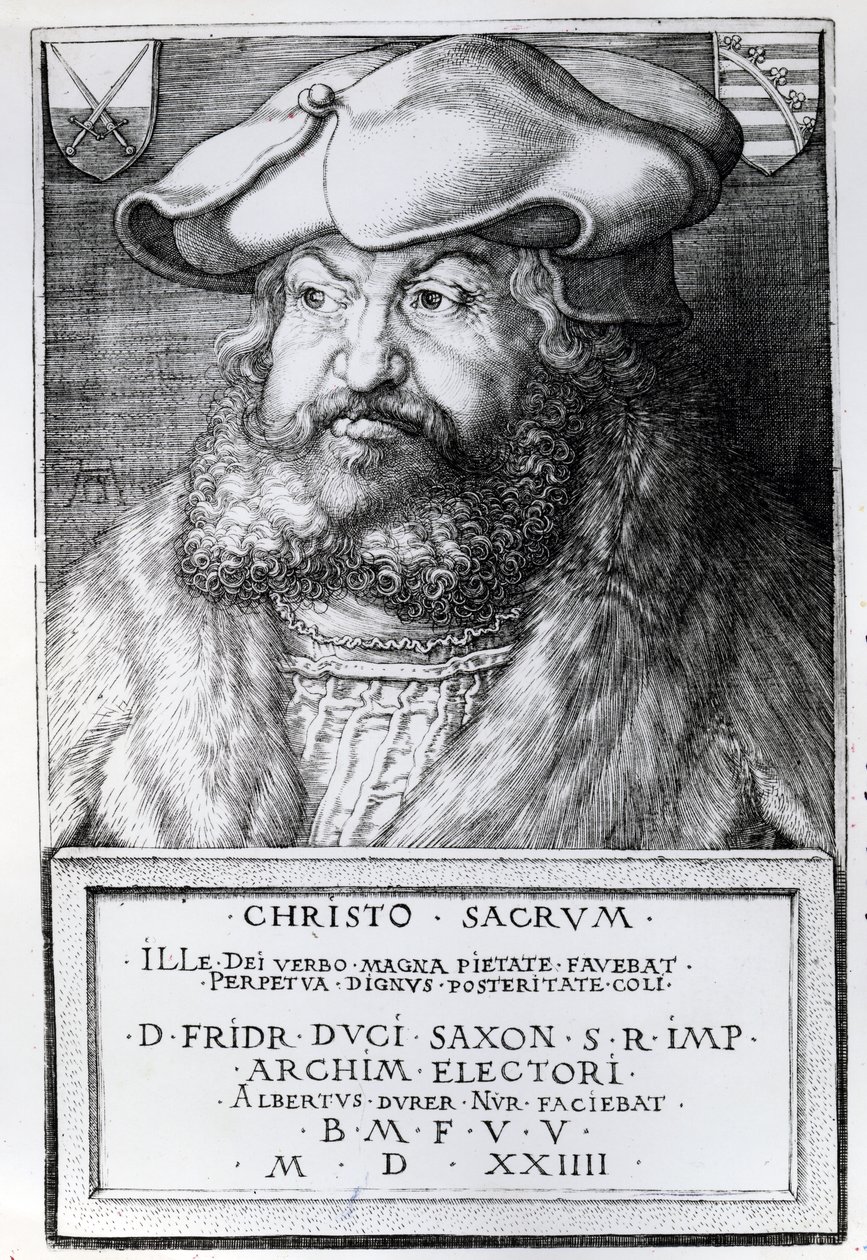 Friedrich III, Elector of Saxony, Engraved by Albrecht Durer, 1524 by Lucas Cranach the Elder