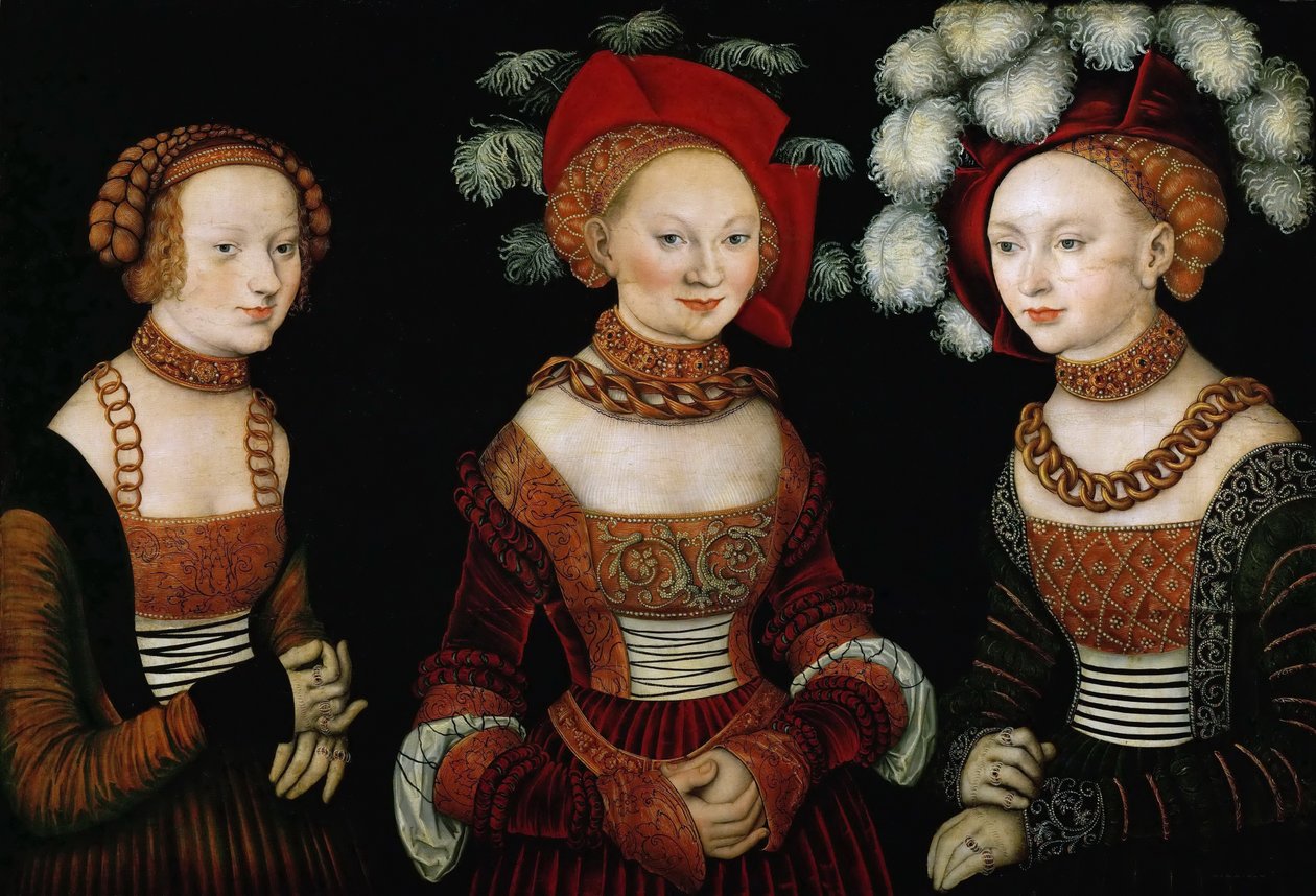 The Princesses Sibylla, Emilia and Sidonia of Saxony by Lucas Cranach the Elder