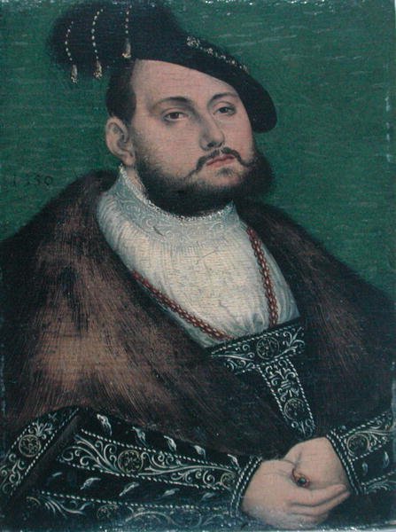 Portrait of John Frederick (1503-54) Elector of Saxony by Lucas (studio of) Cranach