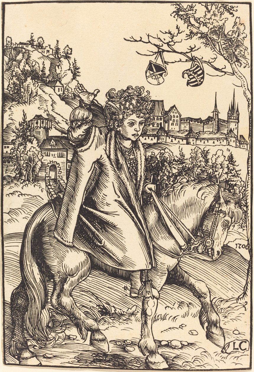 A Saxon Prince on Horseback by Lucas Cranach the Elder