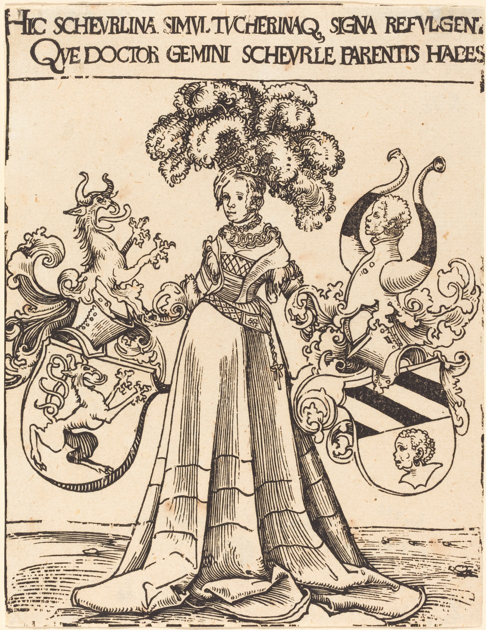 Bookplate of Scheurl and Tucher by Lucas Cranach the Elder
