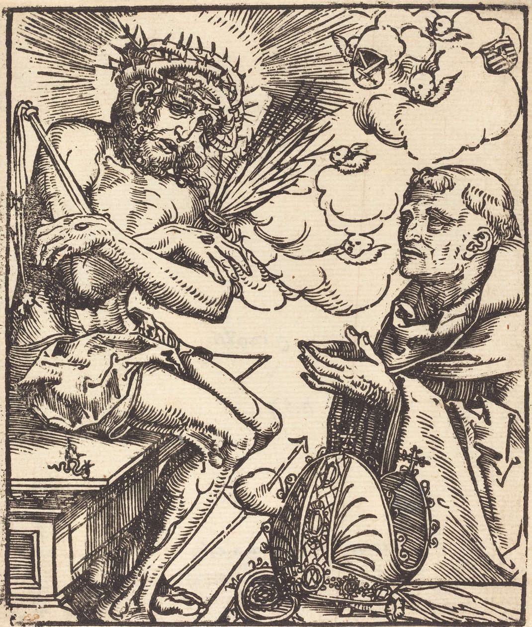Saint Bernard Adoring the Man of Sorrows by Lucas Cranach the Elder