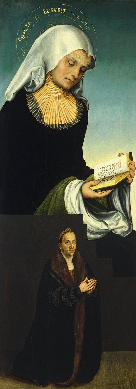 Saint Elizabeth with George, Duke of Saxony as Donor (left wing) by Lucas Cranach the Elder