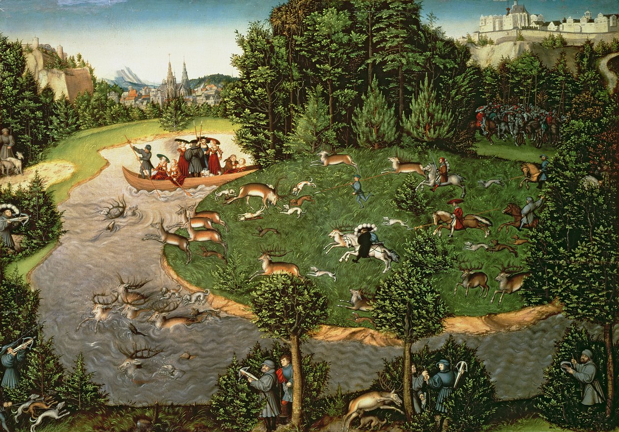 Stag Hunt of Elector Friedrich III the Wise by Lucas Cranach the Elder