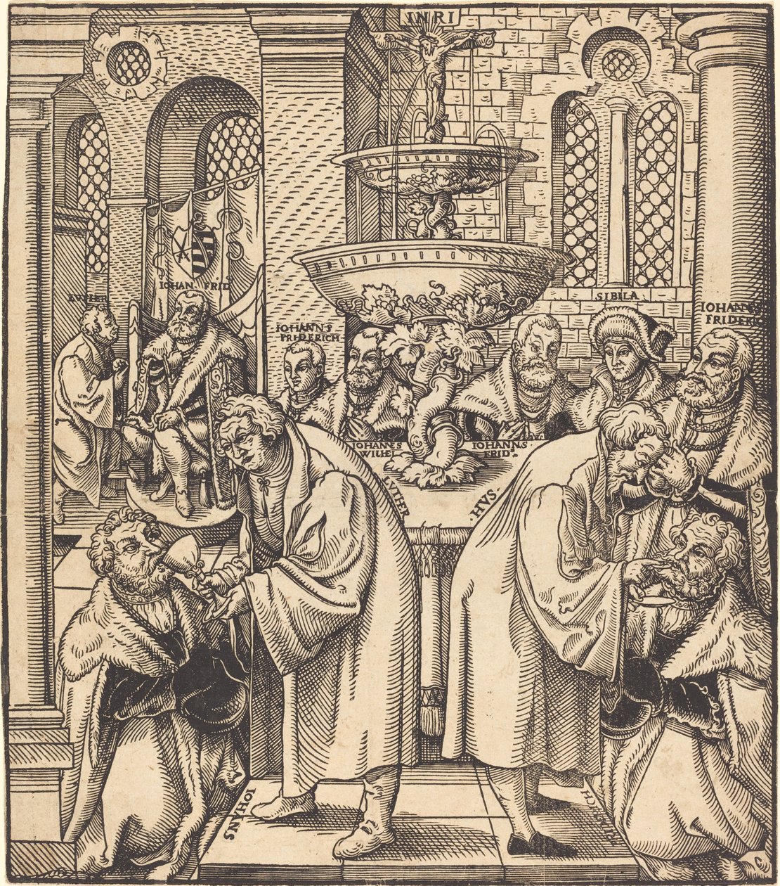 The Reformers Luther and Hus Giving Communion to the Princes of the House of Saxony by Lucas Cranach the Elder