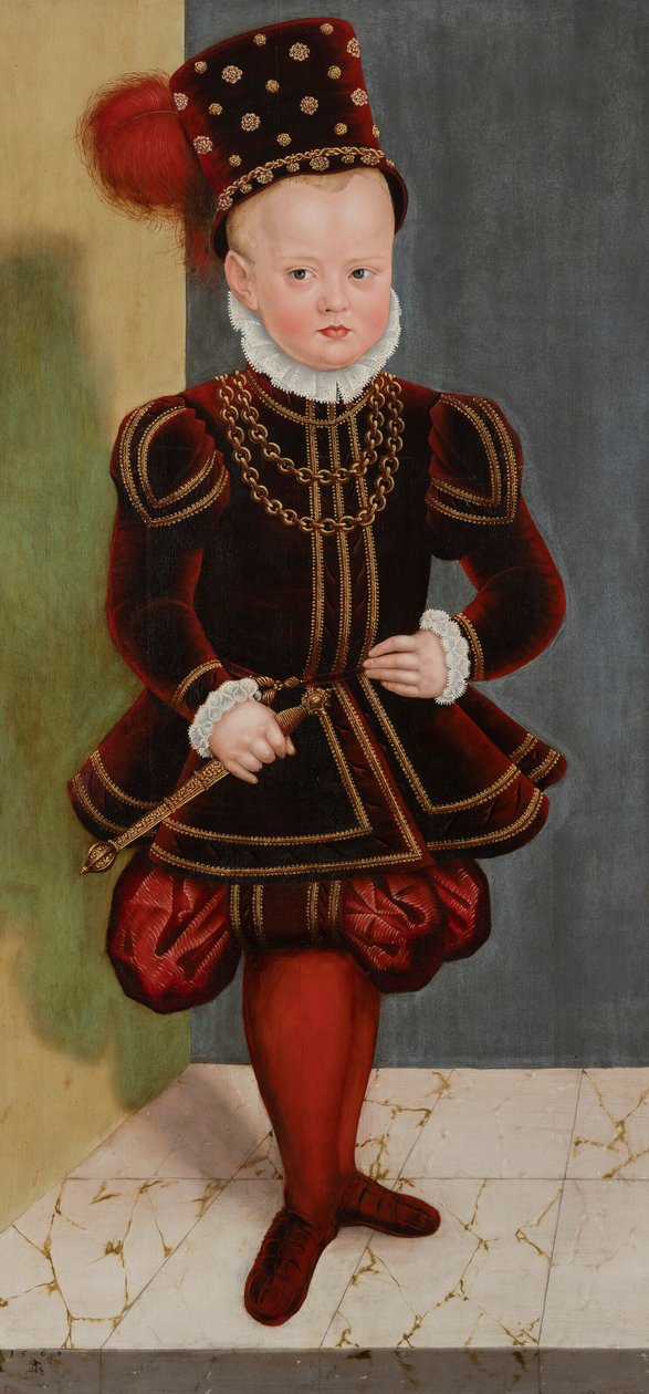 Portrait of Prince Christian I, Son of Elector August, as a Child at the Age of 4 by Lucas Cranach the Younger