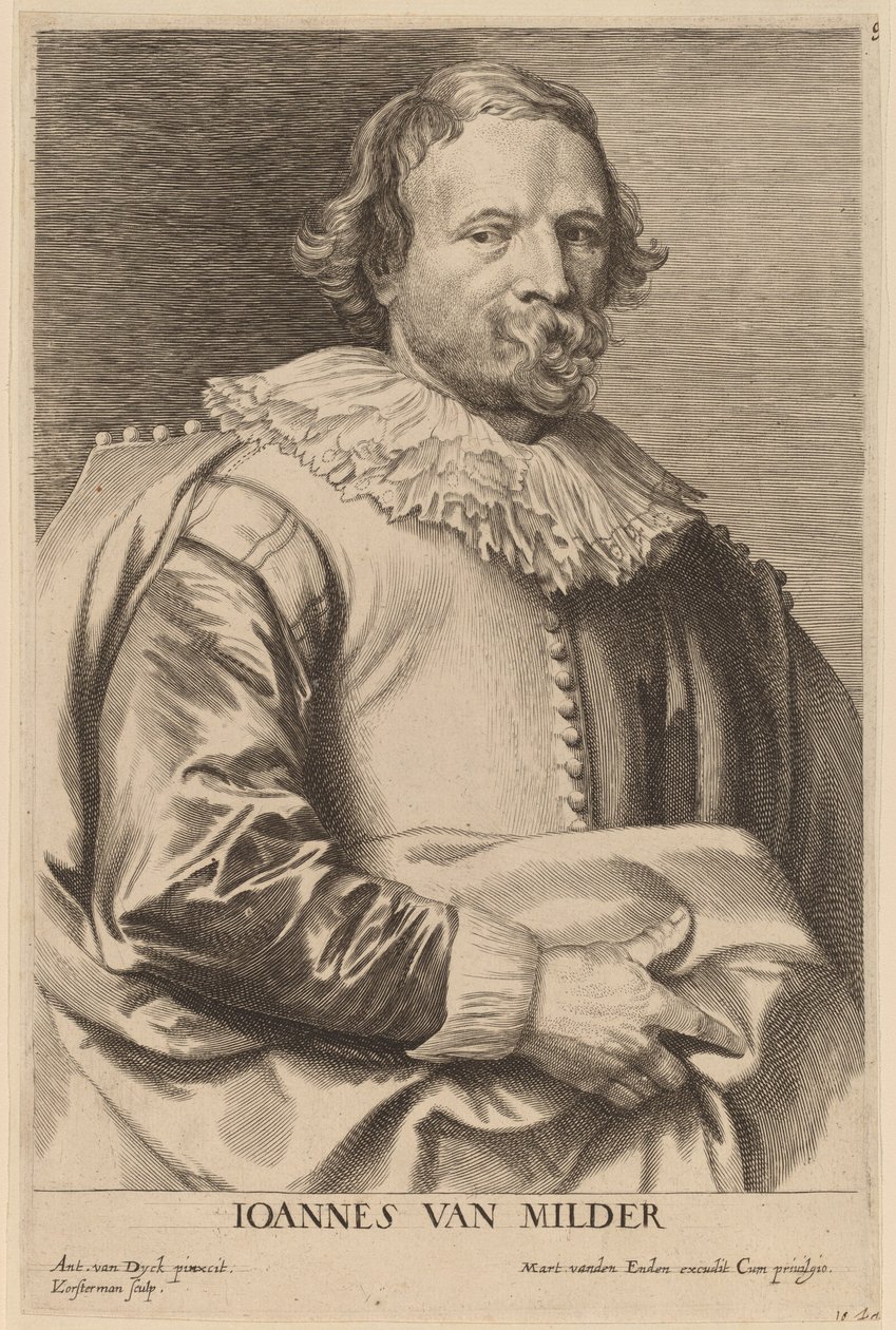 Jan van Mildert by Lucas Emil Vorsterman after Sir Anthony van Dyck
