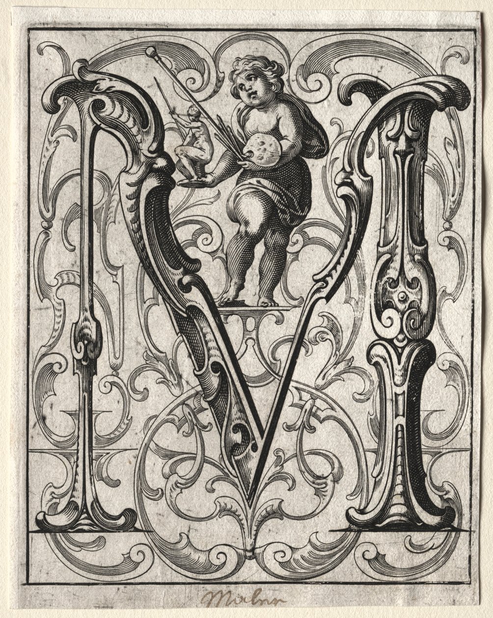 New ABC Booklet: M, 1627 by Lucas Kilian