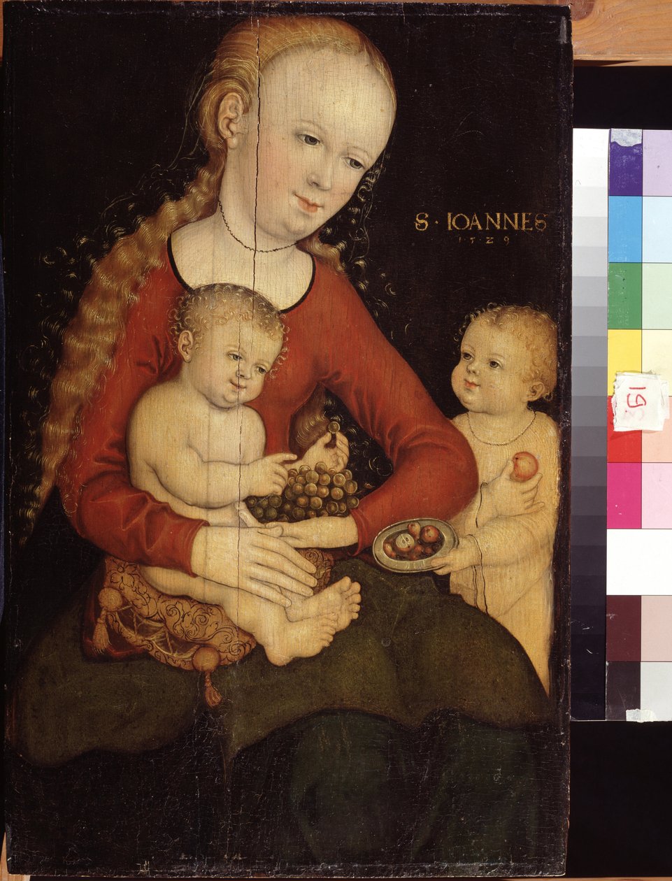 Virgin and Child with John the Baptist as a Boy. Painting by Lucas ...