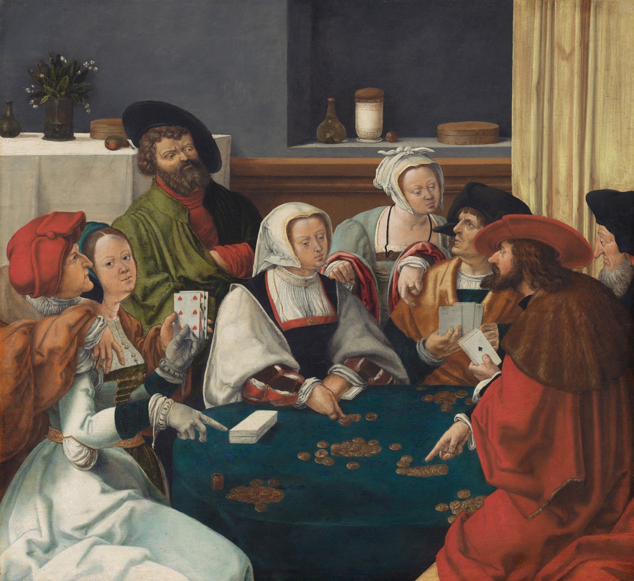 The Card Players by Lucas van (after) Leyden