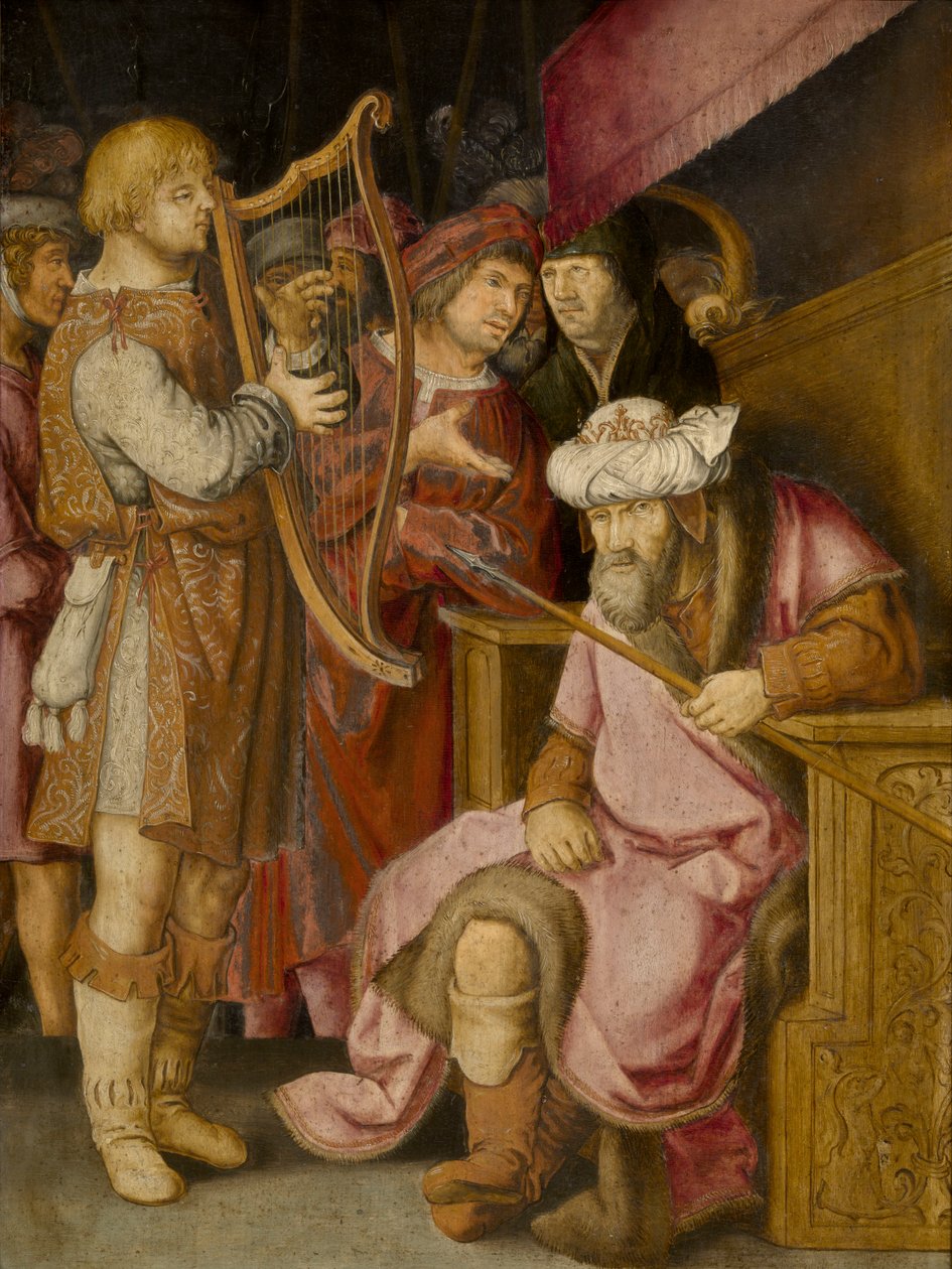 David Playing his Harp for Saul by Lucas van Leyden