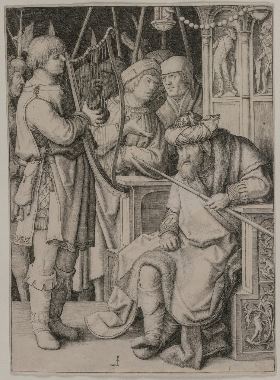 David Playing the Harp before Saul by Lucas van Leyden