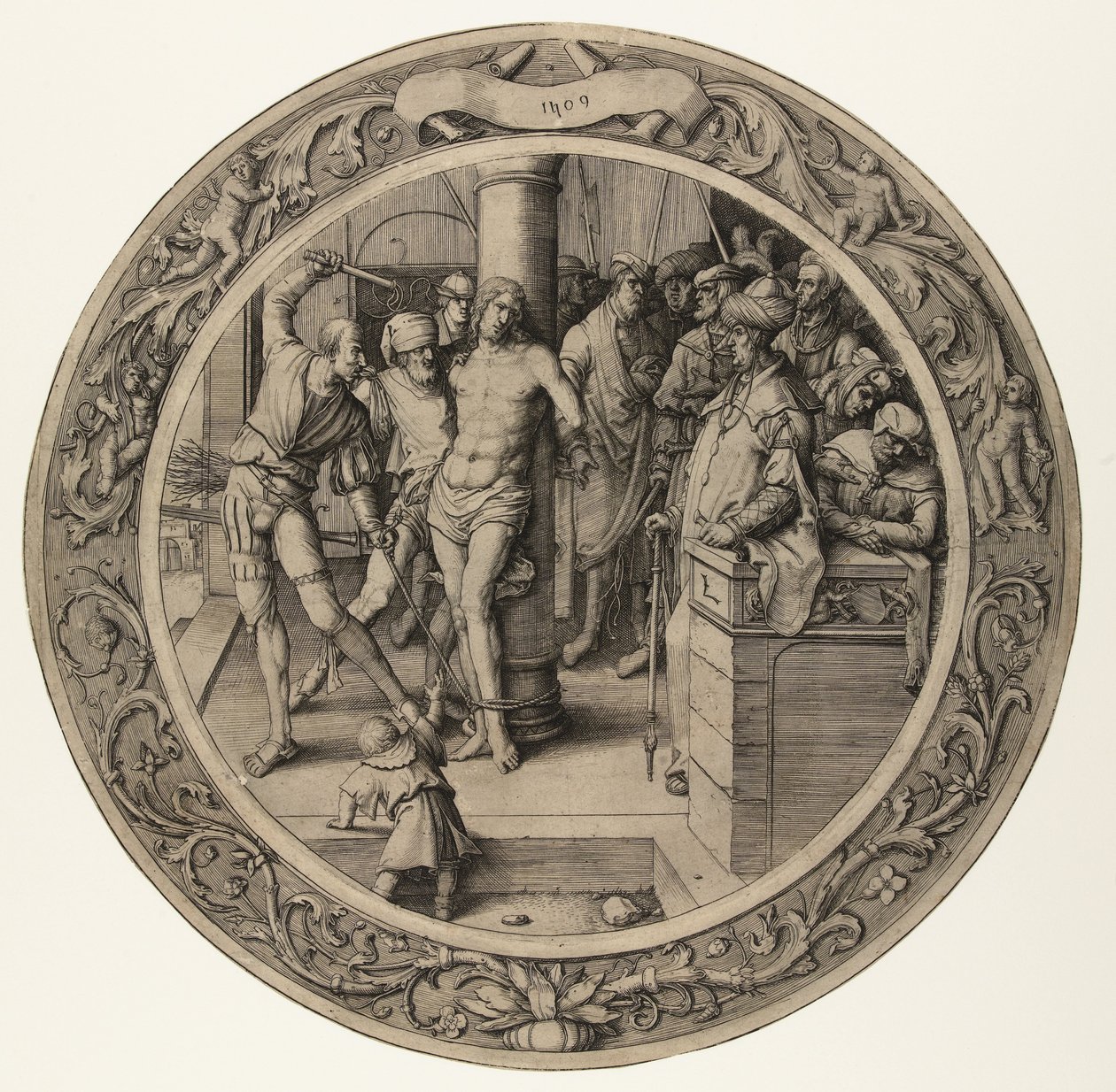 The Scourging of Christ (The Round Passion) by Lucas van Leyden