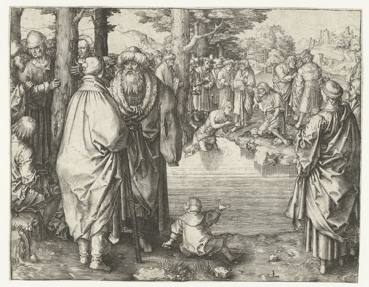 Baptism of Christ in the Jordan by Lucas van Leyden