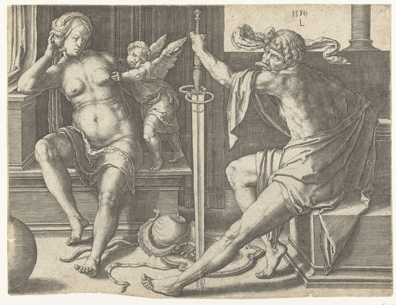 Mars, Venus, and Cupid by Lucas van Leyden