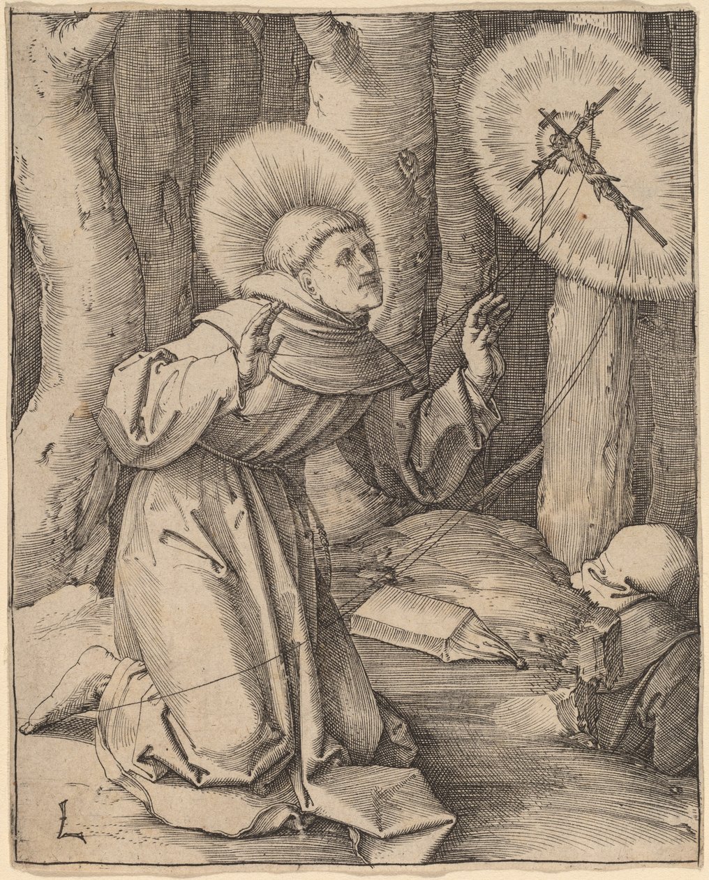 Saint Francis of Assisi Receiving the Stigmata by Lucas van Leyden