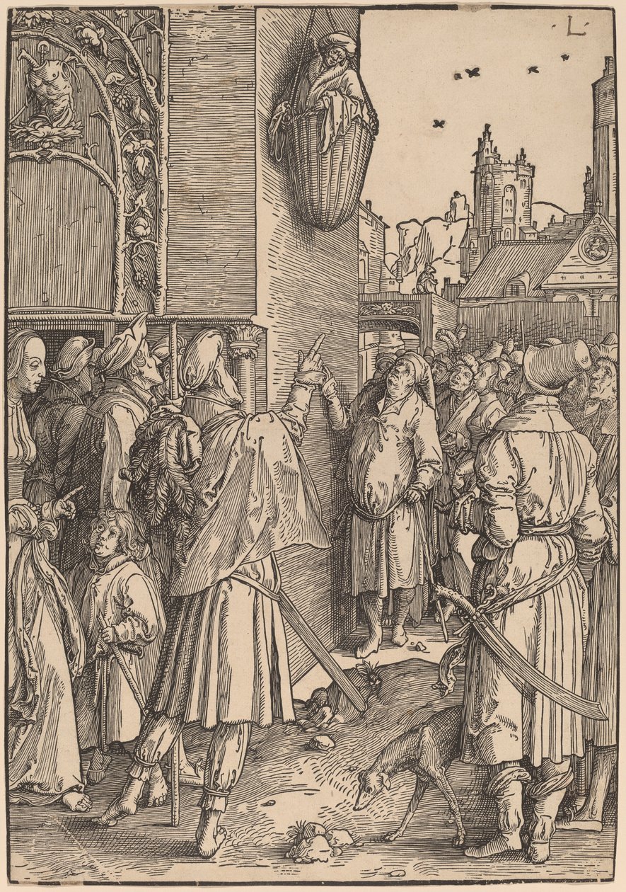 The Poet Virgil Suspended in a Basket by Lucas van Leyden