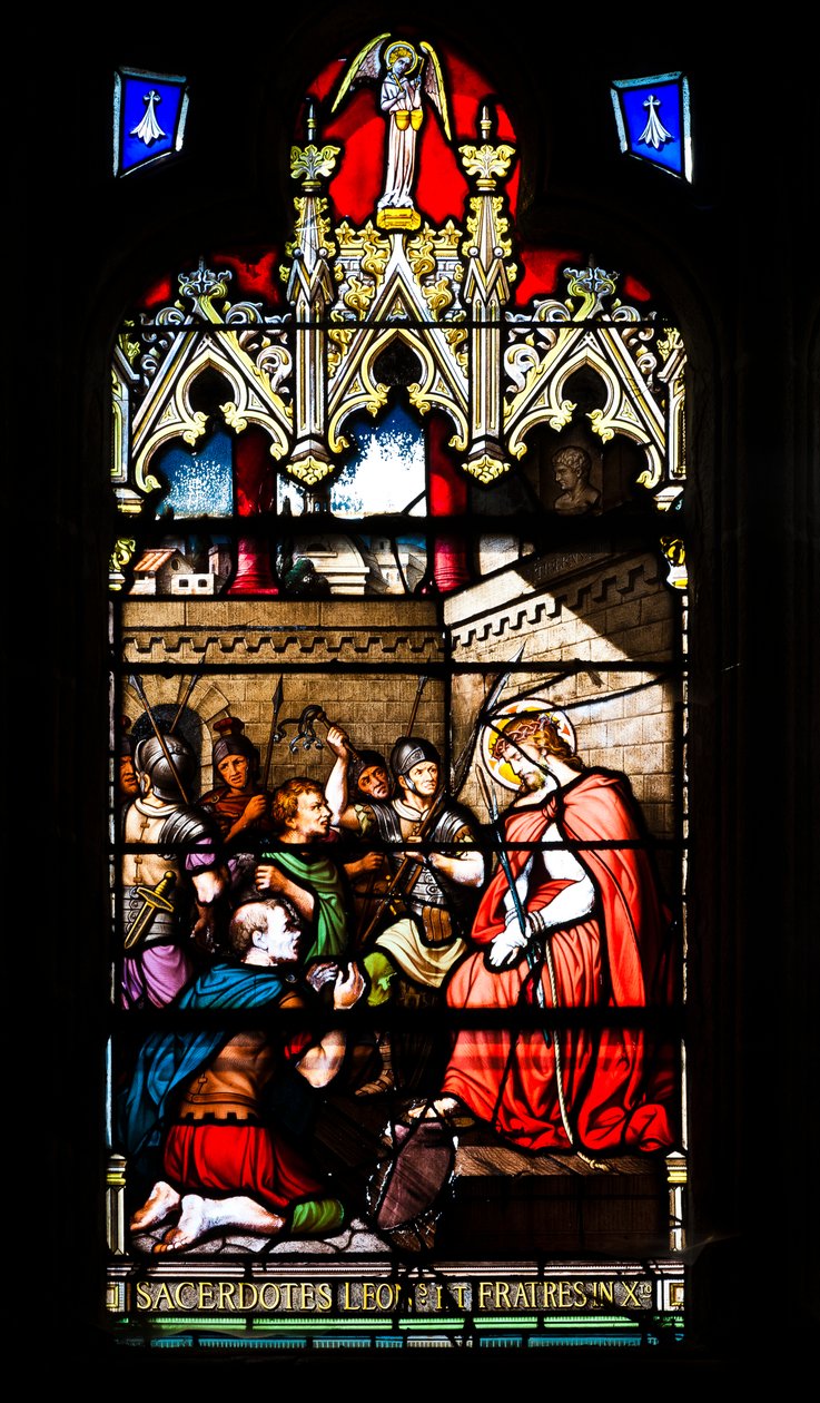 Saint-Pol de Léon, Saint-Paul-Aurélien Cathedral, South Transept Rose Window by Lucien-Leopold Lobin