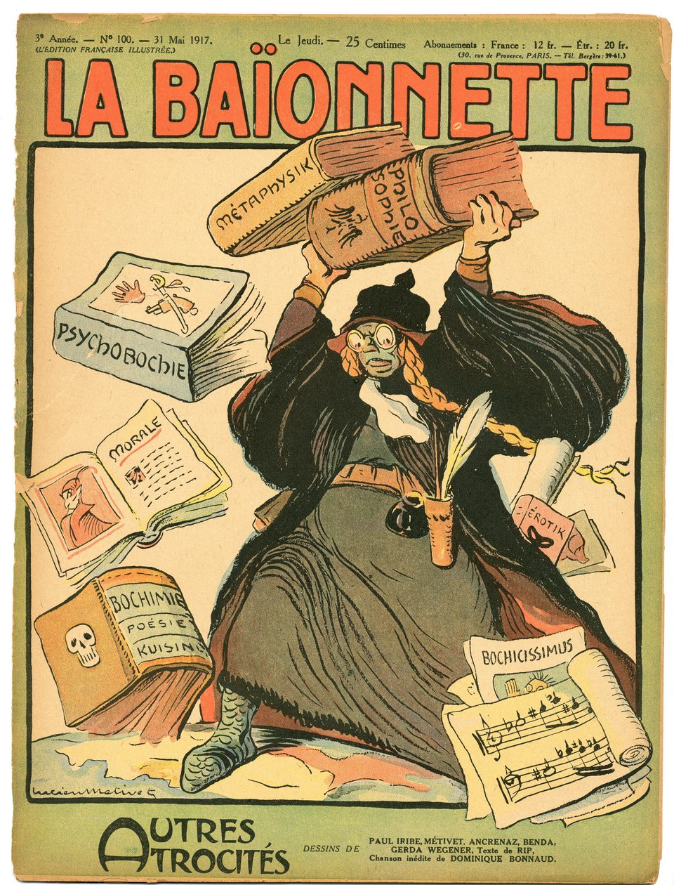 Cover of La Baionnette, Satirical in Colours by Lucien Metivet