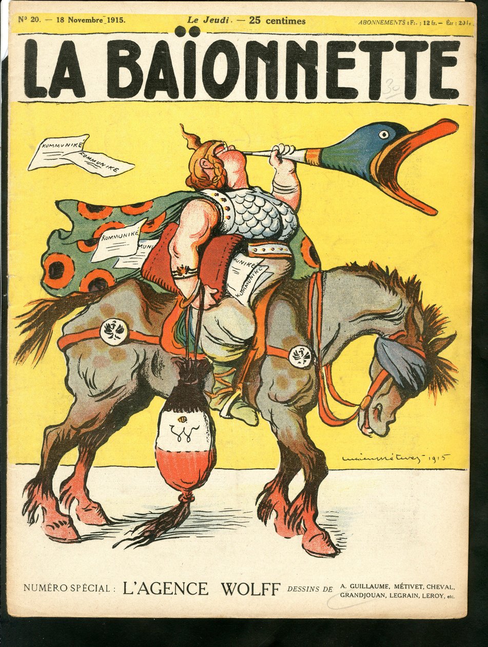 Cover of "La Baionnette", Satirical in Colors by Lucien Metivet