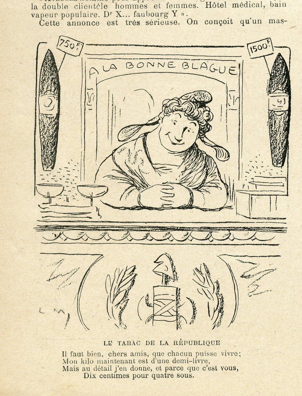 Illustration in Le Rire, 25/09/09 - the tobacco of the Republic by Lucien Metivet