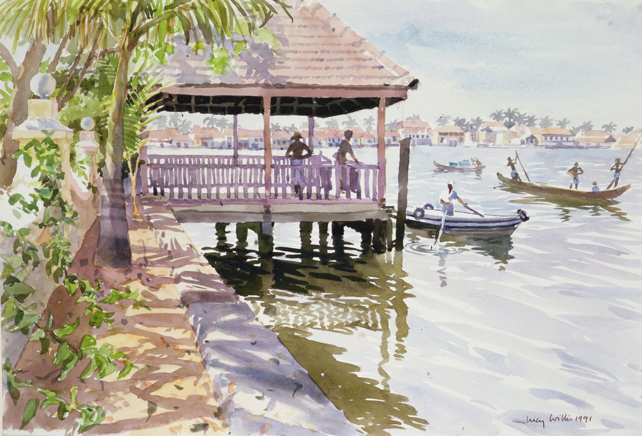 The Jetty, Cochin, 1991 by Lucy Willis