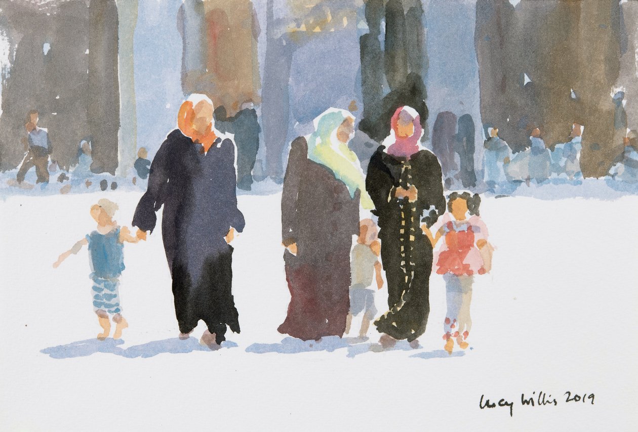 Visiting the Mosque, Damascus, Syria by Lucy Willis