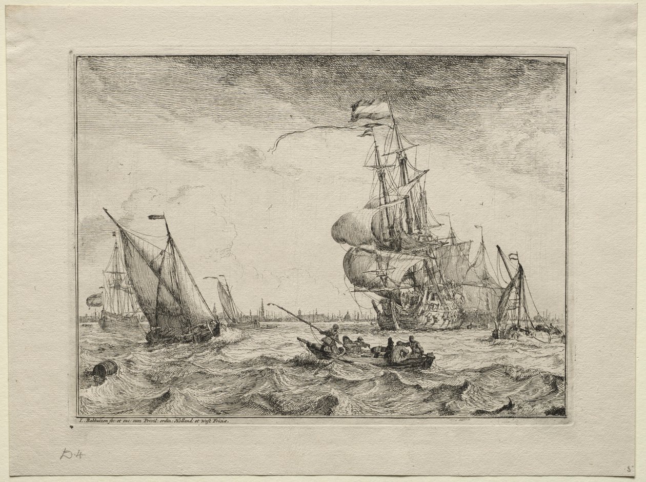 Ships Under Full Sail by Ludolf Backhuysen