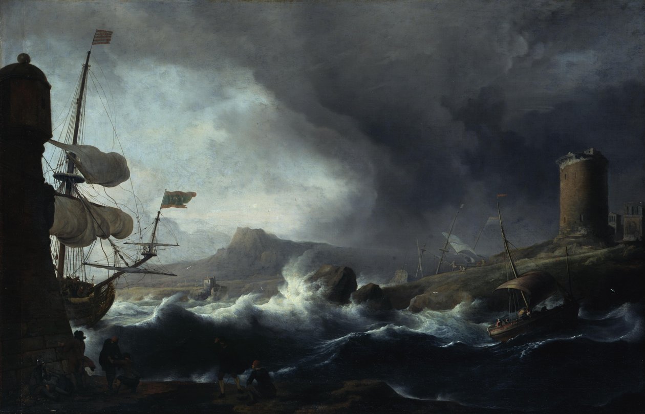 Stormy Sea on a Mountainous Coast by Ludolf Backhuysen