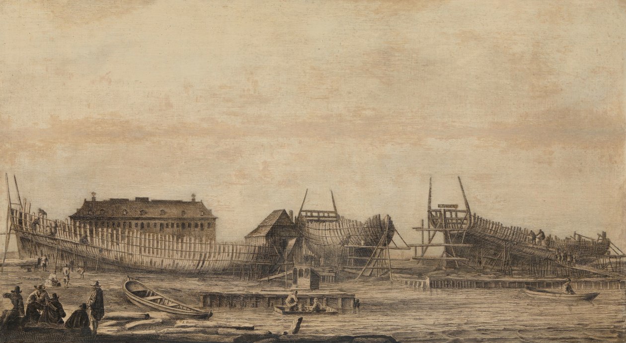 The Shipyard of the Amsterdam Admiralty by Ludolf Bakhuysen
