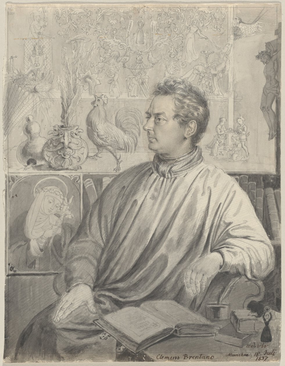 Clemens Brentano by Ludwig Emil Grimm
