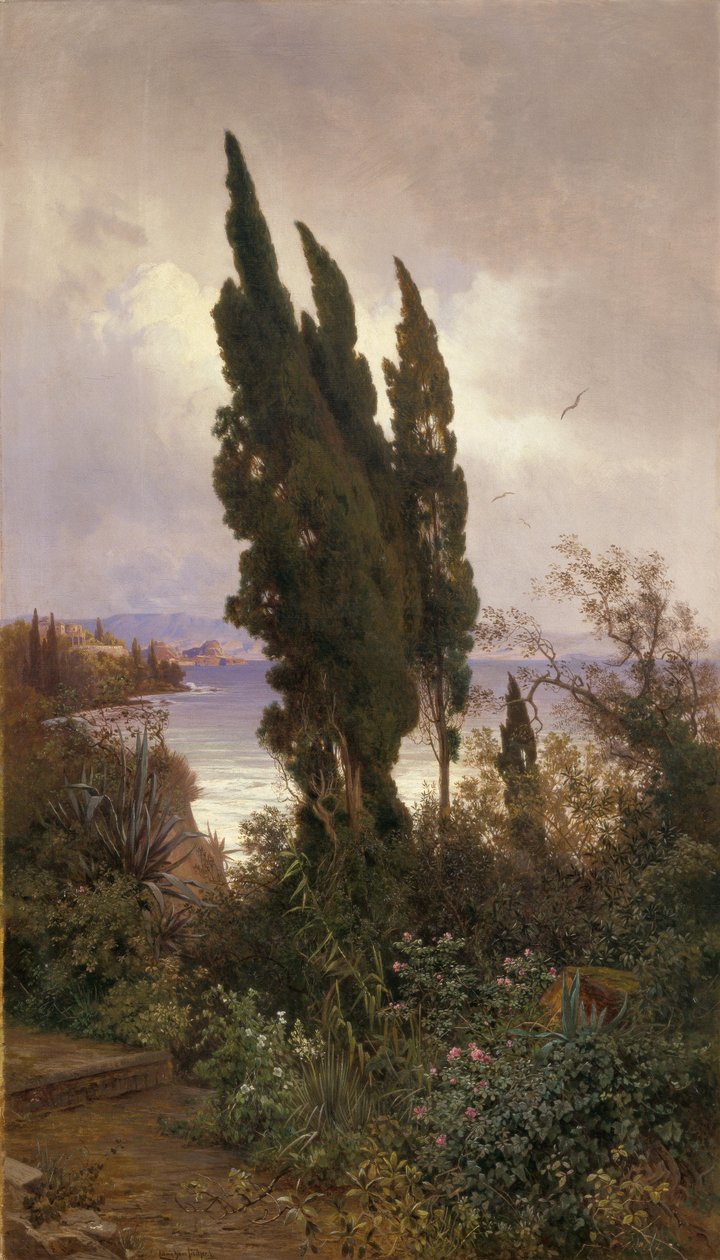 Garden in Front of the Royal Palace in Corfu by Ludwig Hans Fischer