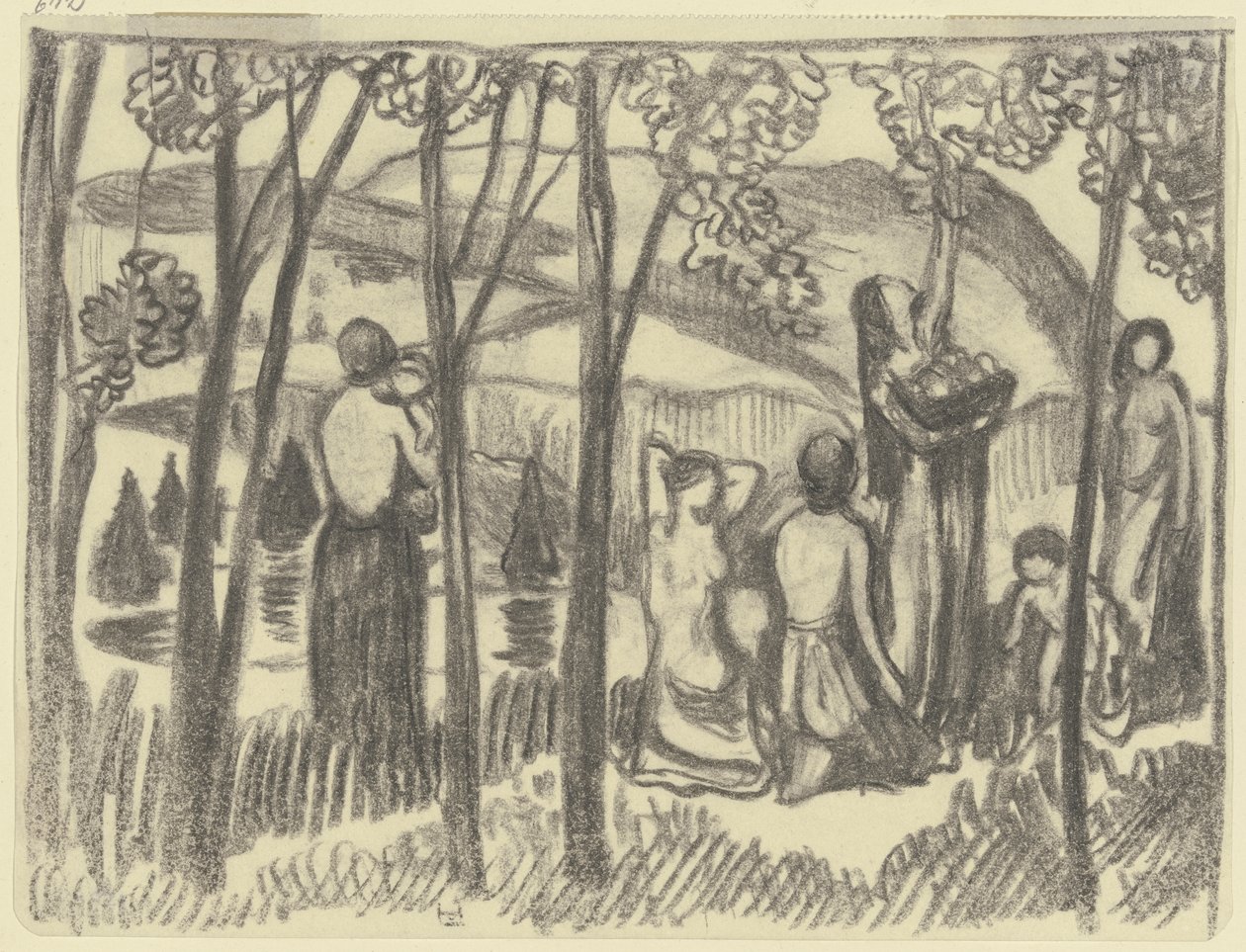 Kneeling Women and Fruit Picker by Ludwig von Hofmann