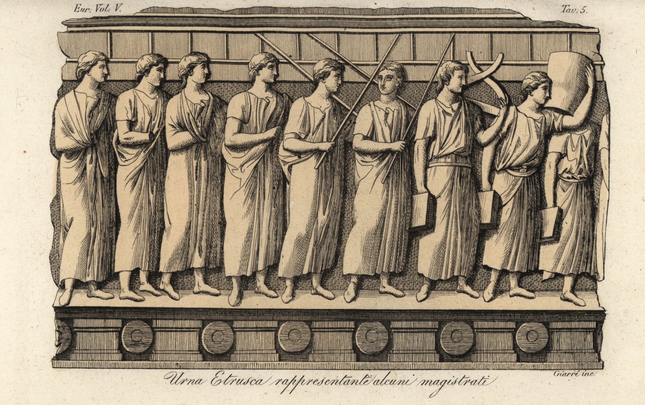 Magistrates from an Ancient Etruscan Urn by Luigi Giarrè