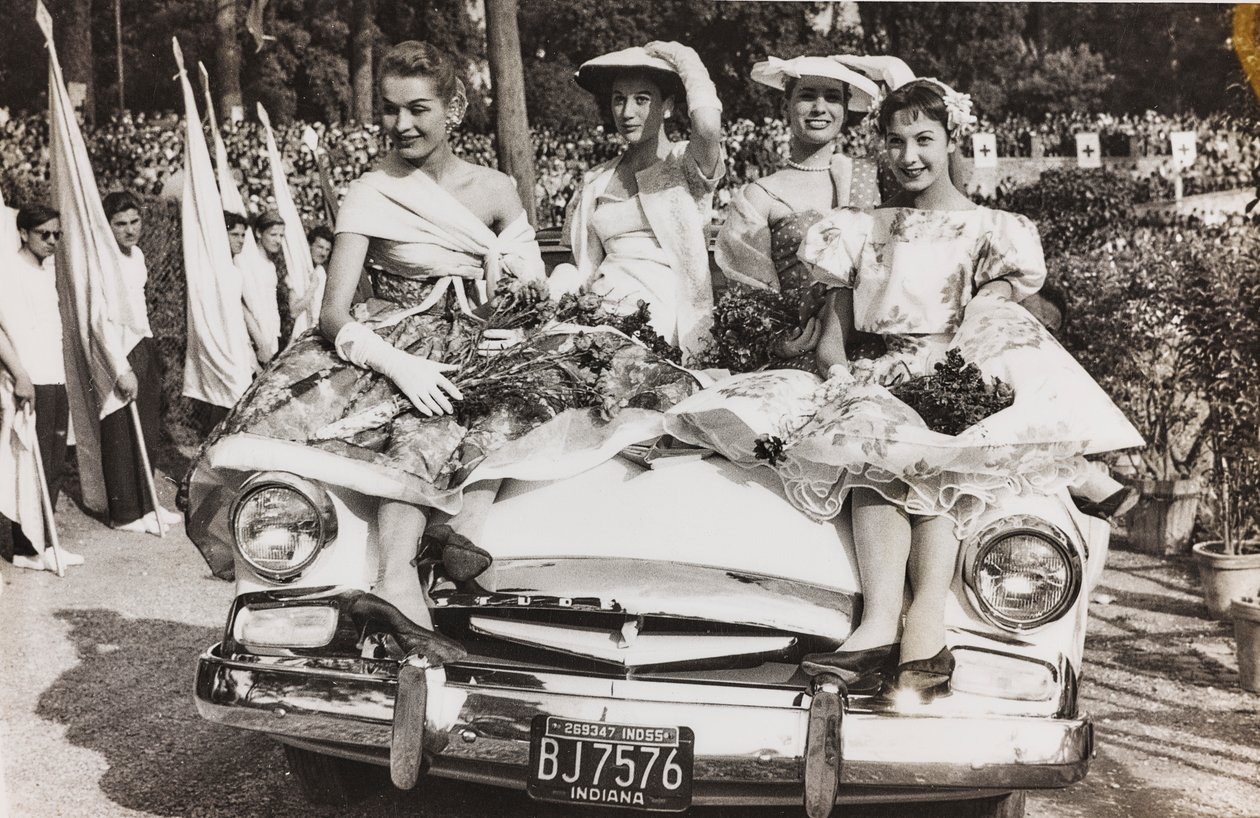 Mannequins Posing on a Car in the Piazza di Siena in Villa Borghese, Rome by Luigi Leoni