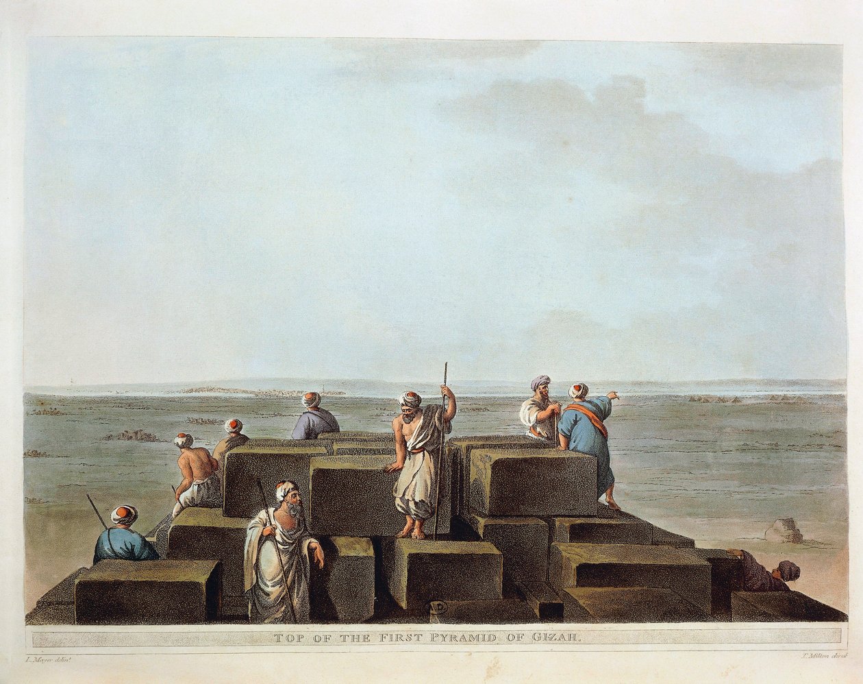 Top of First Pyramid of Giza, Engraving from "Views" of Luigi Mayer by Luigi Mayer
