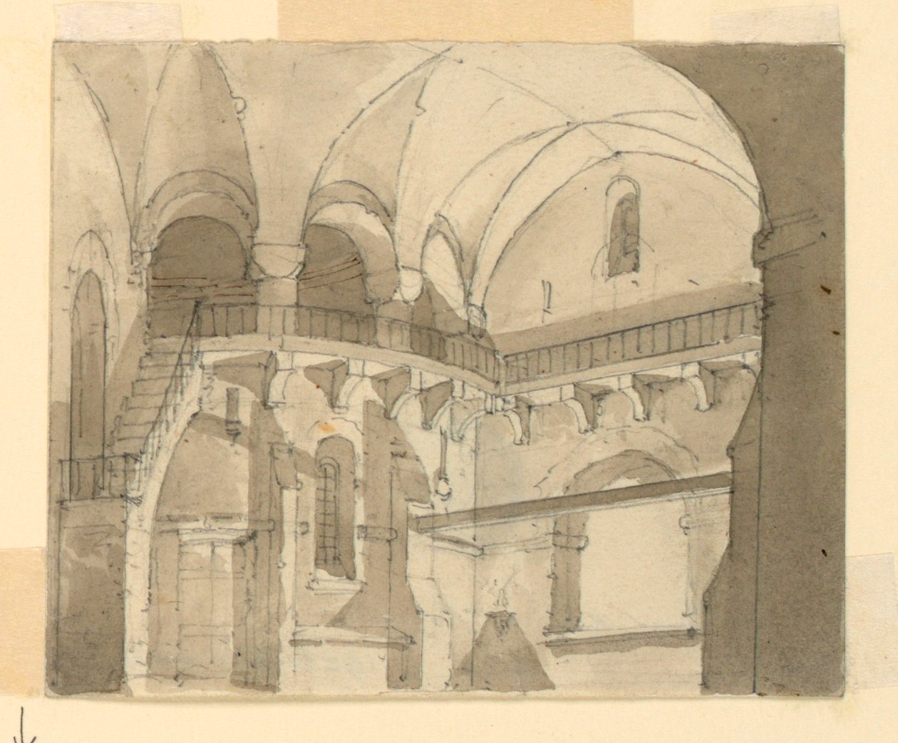 Stage Design, Interior of Prison by Luigi Ricci