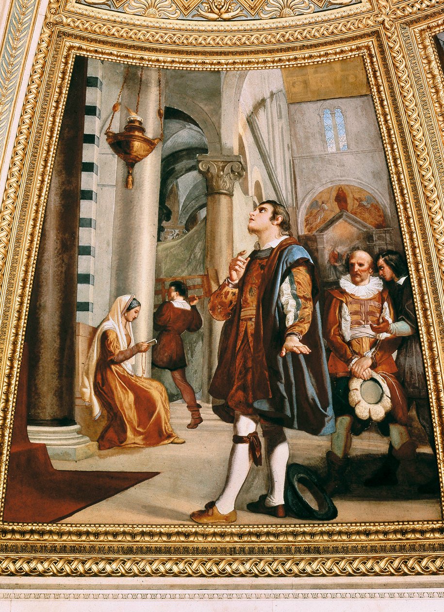 Galileo Galilei Watching the Chandelier Swinging Back and Forth at the Pisa Cathedral 1582 by Luigi Sabatelli